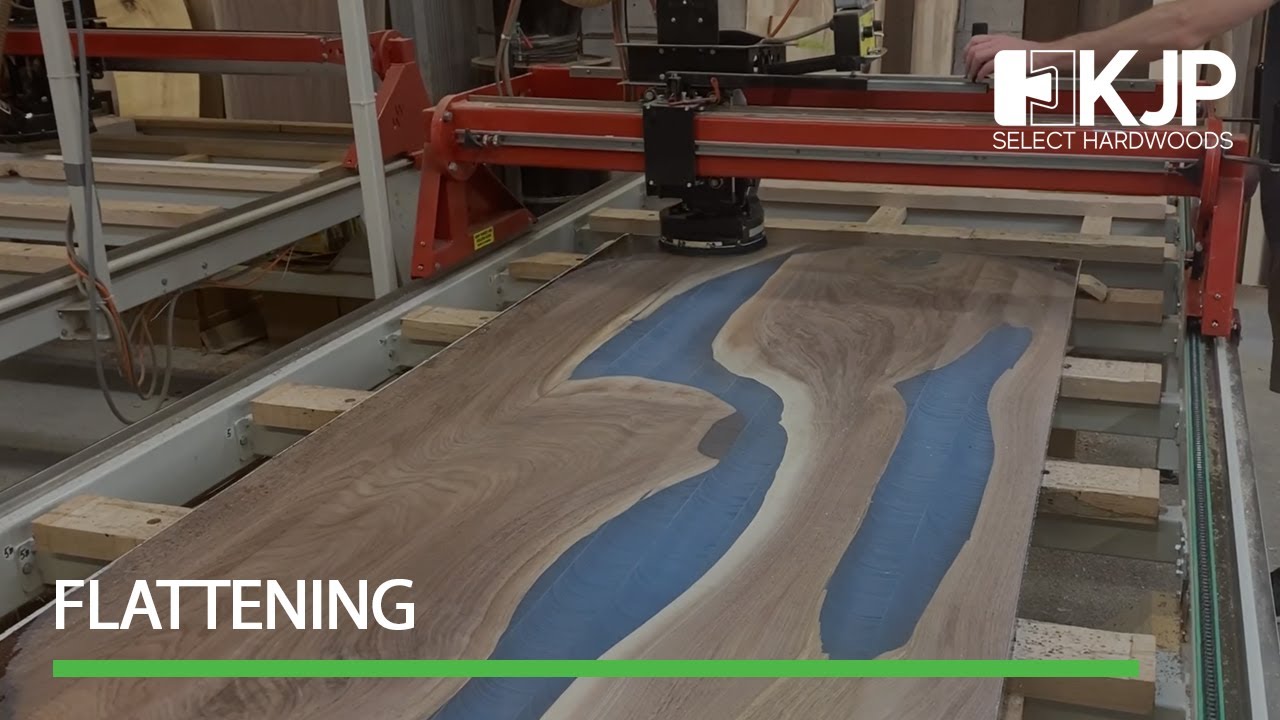 Load video: flattening a live edge river table