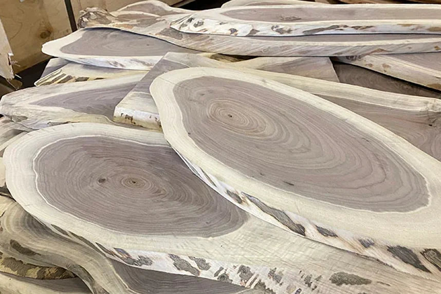 Walnut live edge ovals