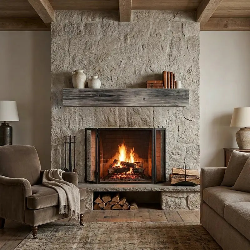 Grey Barnboard mantel