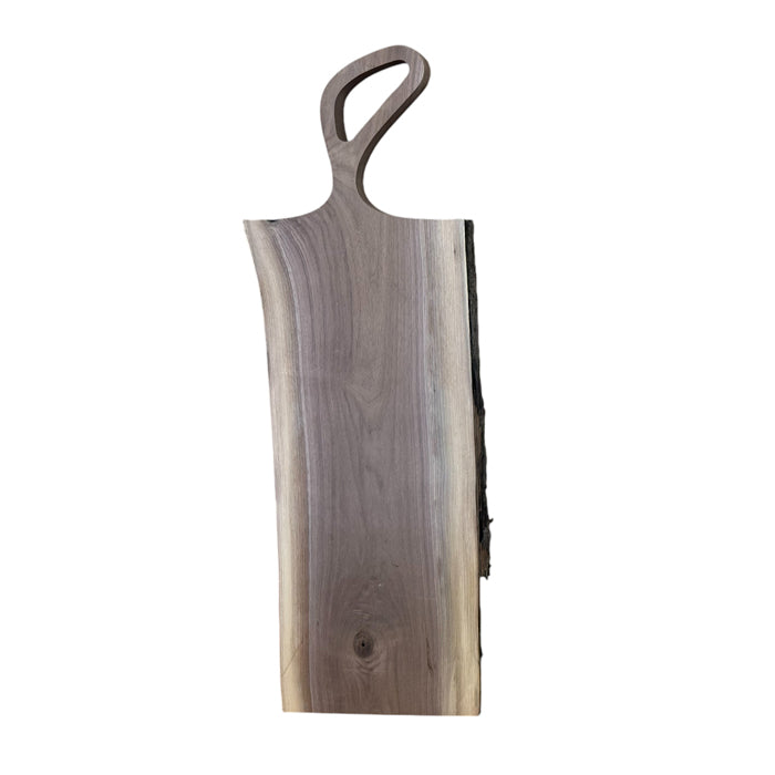 Live Edge Charcuterie Board with Oblong Handle - Walnut