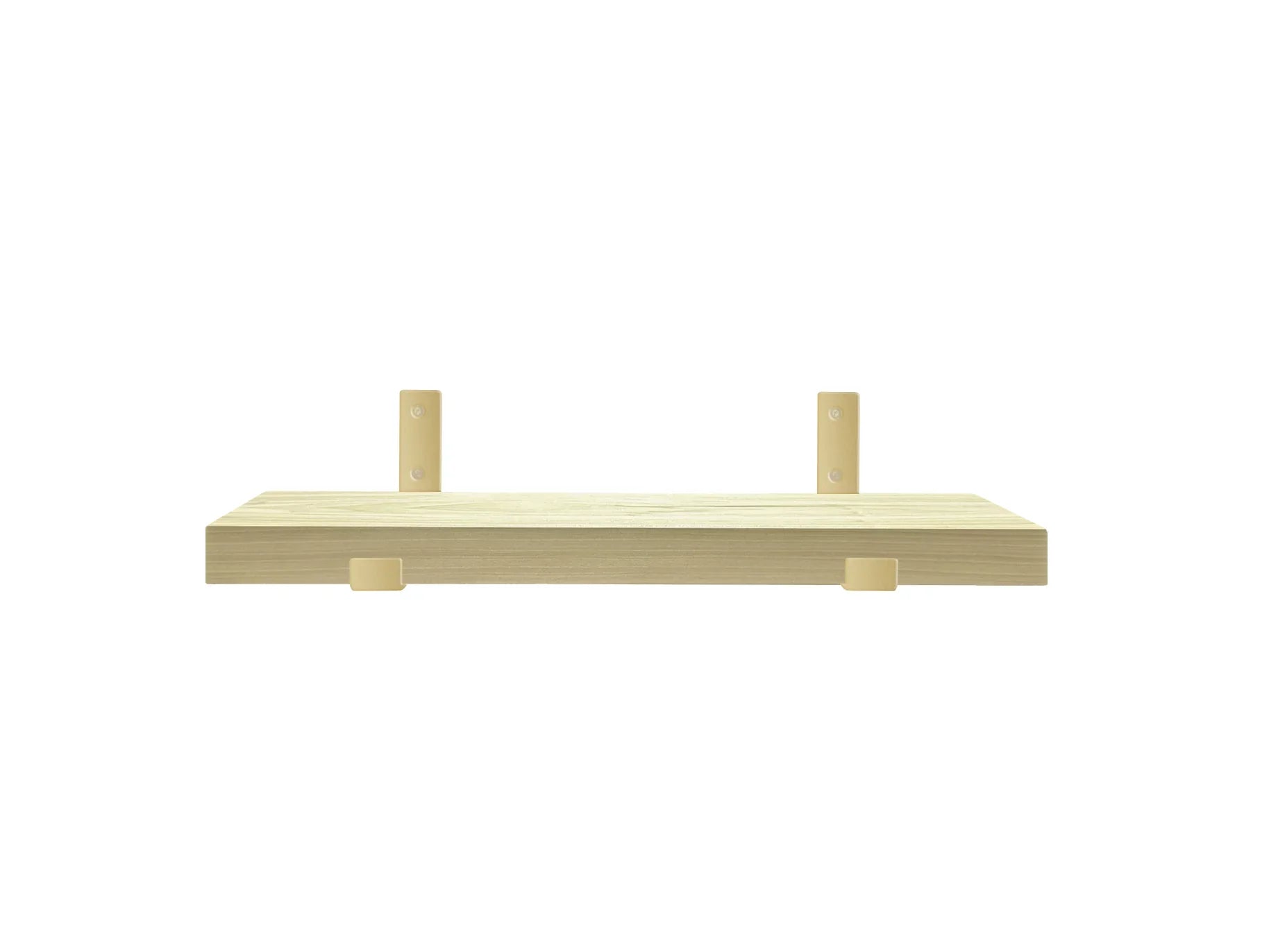 Poplar Shelf with gold brackets