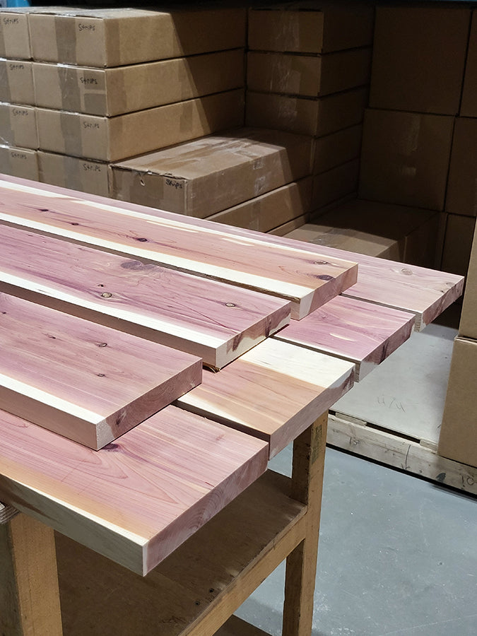 surfaced aromatic cedar boards