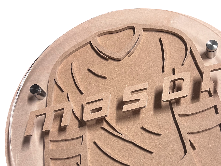 Sign cut on a scroll saw