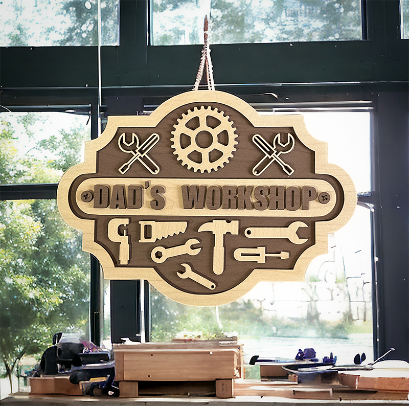 TruFlat® Walnut and Birch laser cut sign