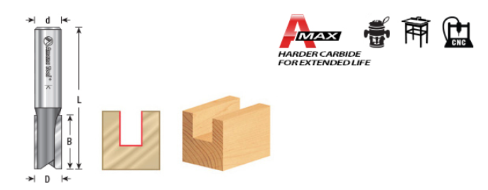 Amana - 45408 - 1/4" Straight Cut