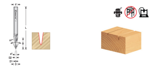 Amana - 45628 - 15° V-Groove