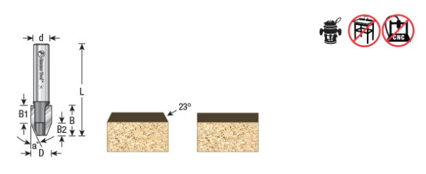 Amana - 51400 - 22.5° Combination Bevel/Flush Trim Laminate Trim