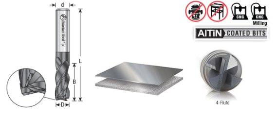 Amana - 51593 - 1/4" Steel Cutting Multi Helix