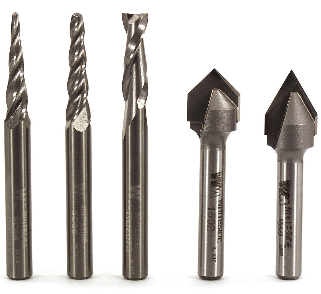 Whiteside - 706 - CNC Lettering Set (1/4" Shank)
