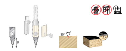 Amana - RCK-360 - 30° V-Tip Insert Knife