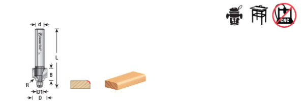 Amana - MR0112 - 1/8" Corner Rounding Bit