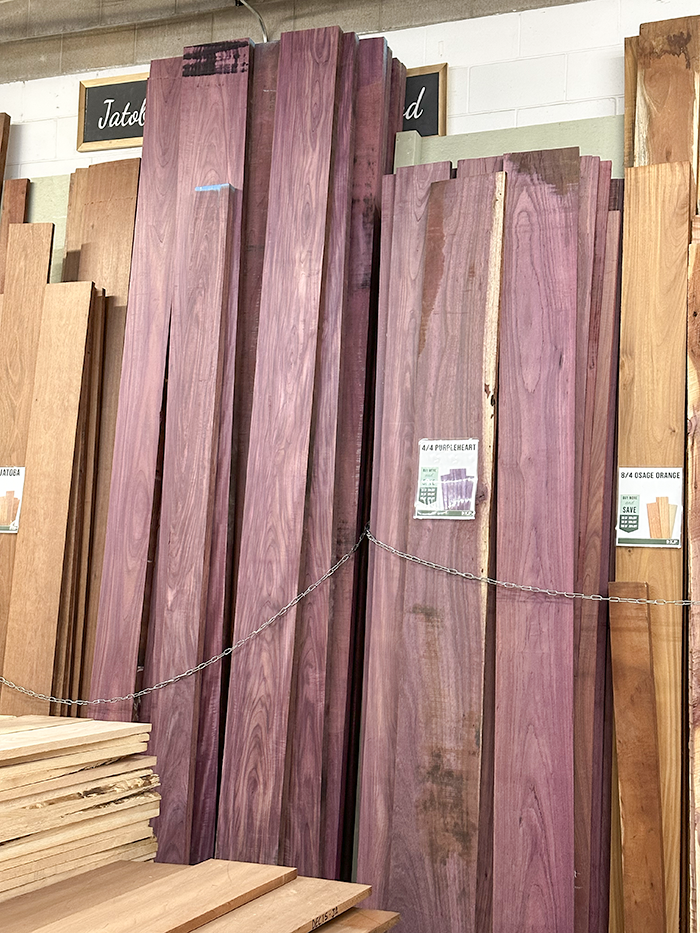 Purpleheart lumber for sale